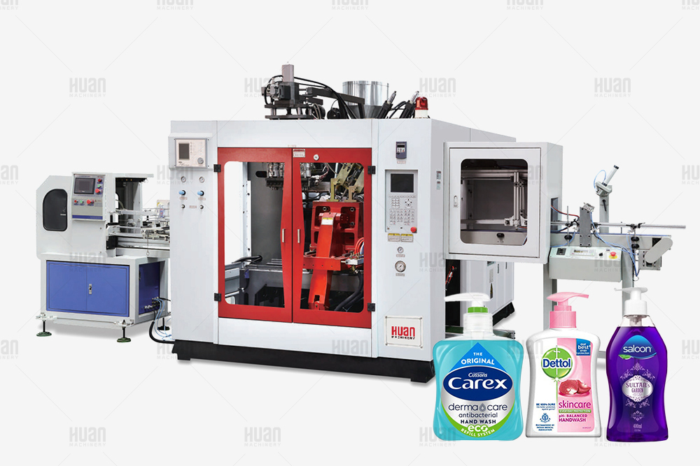 Máquina de moldeo por soplado y extrusión de Plstic HDPE para botellas de lavado de manos