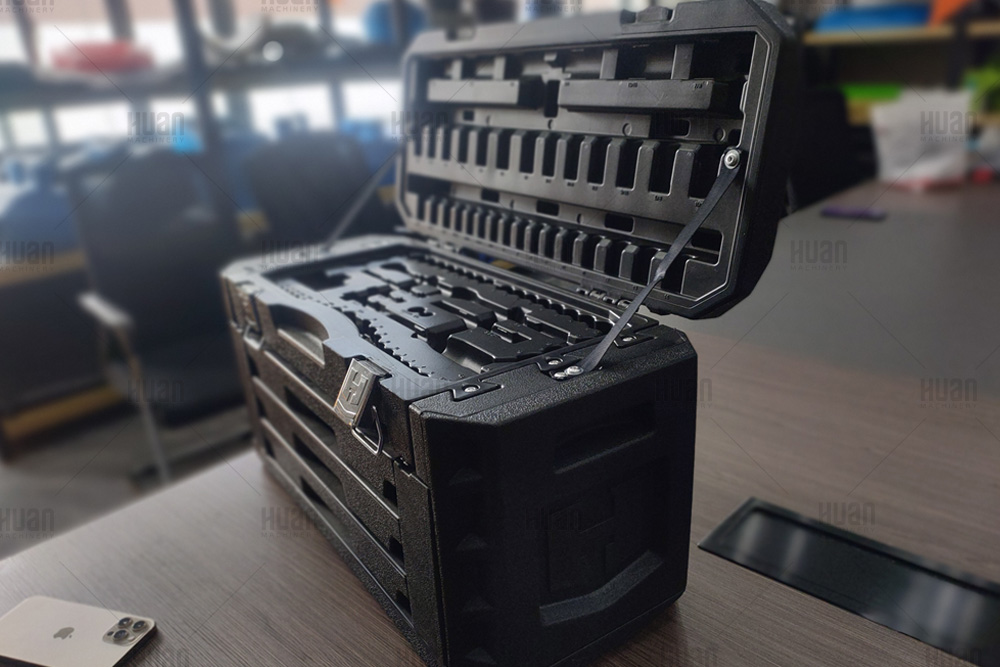 Caja de almacenamiento de herramientas de plástico de doble capa