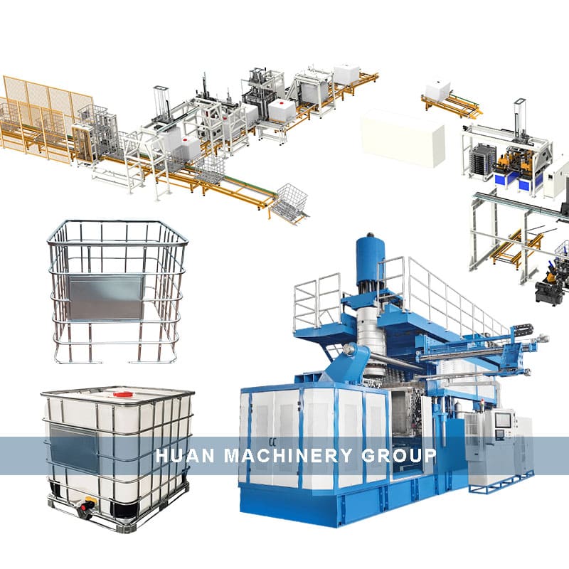 Línea de producción de máquina de moldeo por soplado de tanque de agua de contenedor cisterna de plástico 1000L IBC
