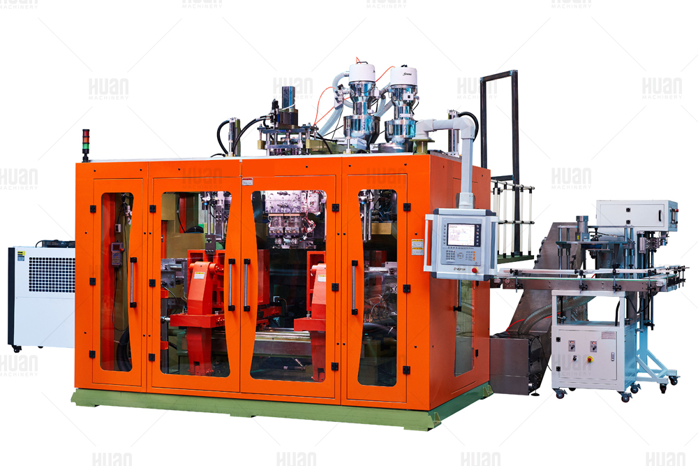 Máquina de moldeo por extrusión y soplado HJS80FD-1T-3P para bidón apilable de 10L