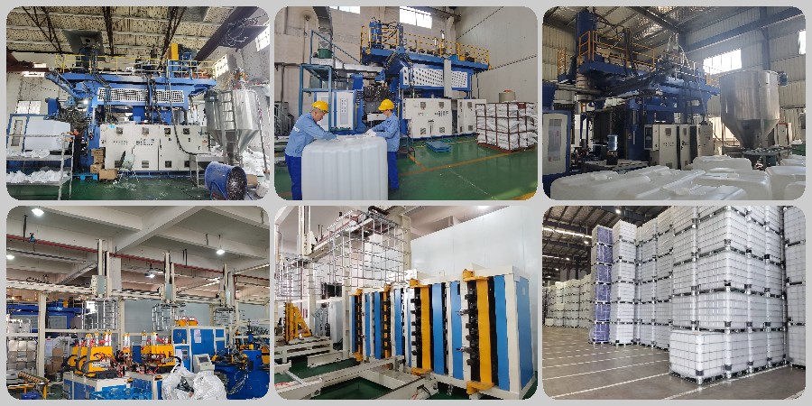 Caja de l&iacute;nea de producci&oacute;n de tanques IBC