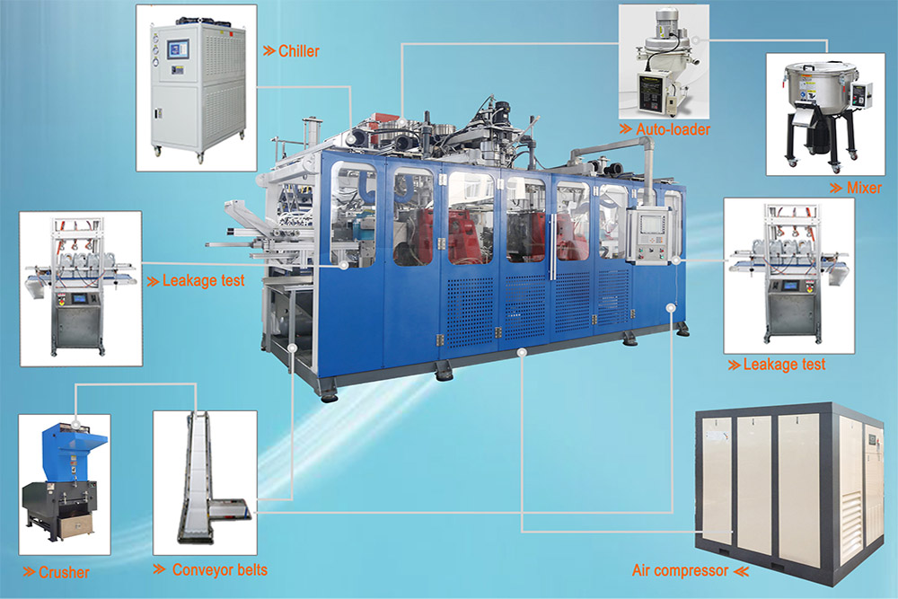 Máquina de moldeo por soplado y extrusión de tambor de HDPE de 60 litros