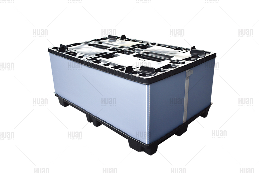 Contenedor de almacén de paquete de manga de caja de paleta de plástico retornable plegable plegable de HDPE de plástico