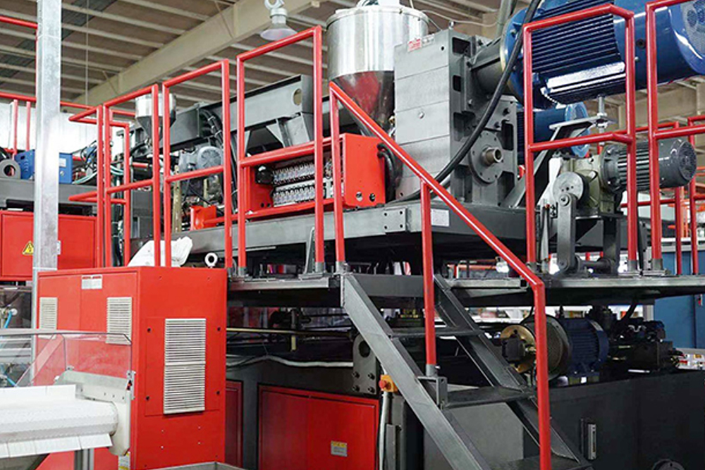 Máquina de moldeo por extrusión y soplado HJS80FD-1T-3P para bidón apilable de 10L
