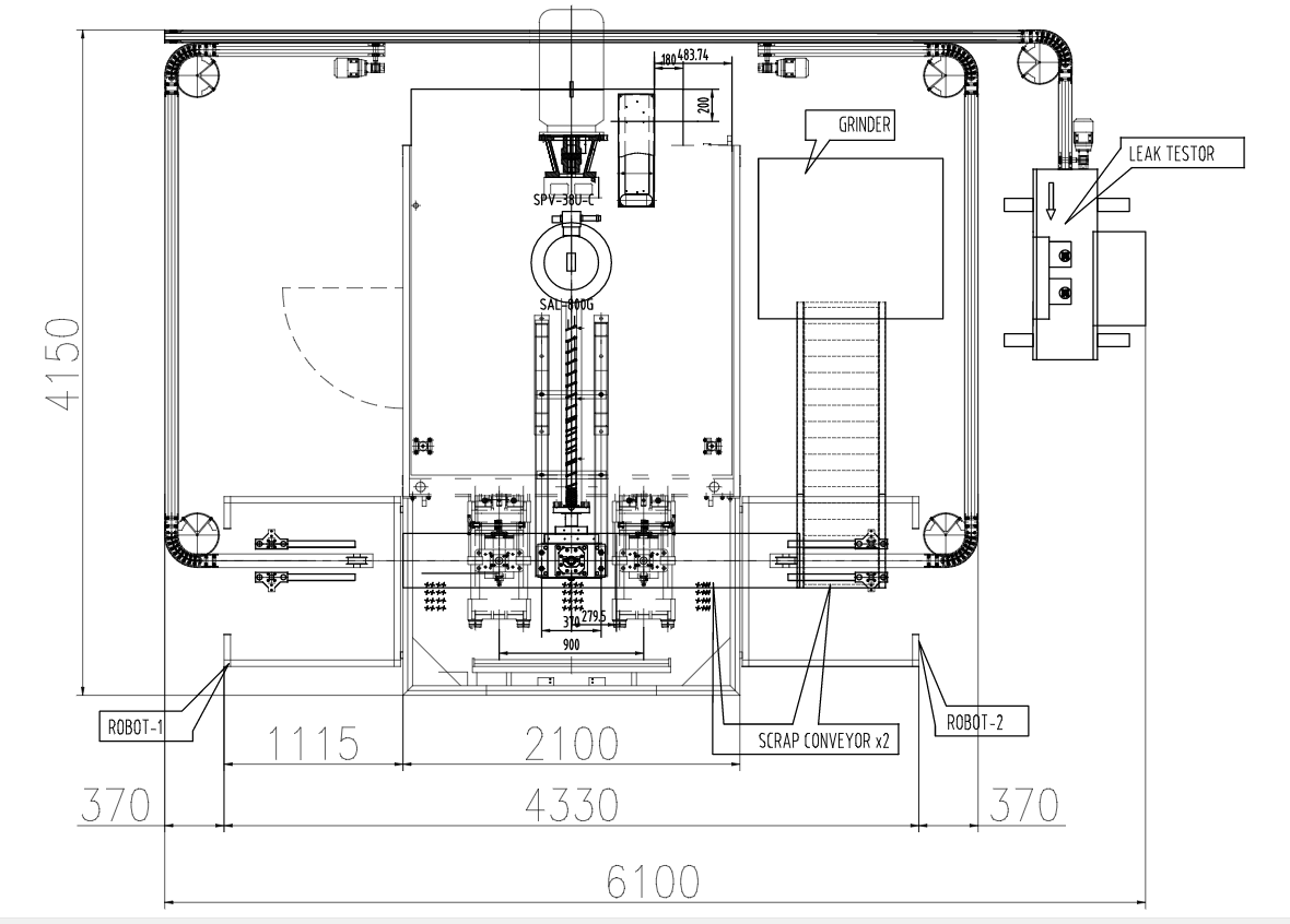 L&iacute;nea de producci&oacute;n con probador de fugas de botellas