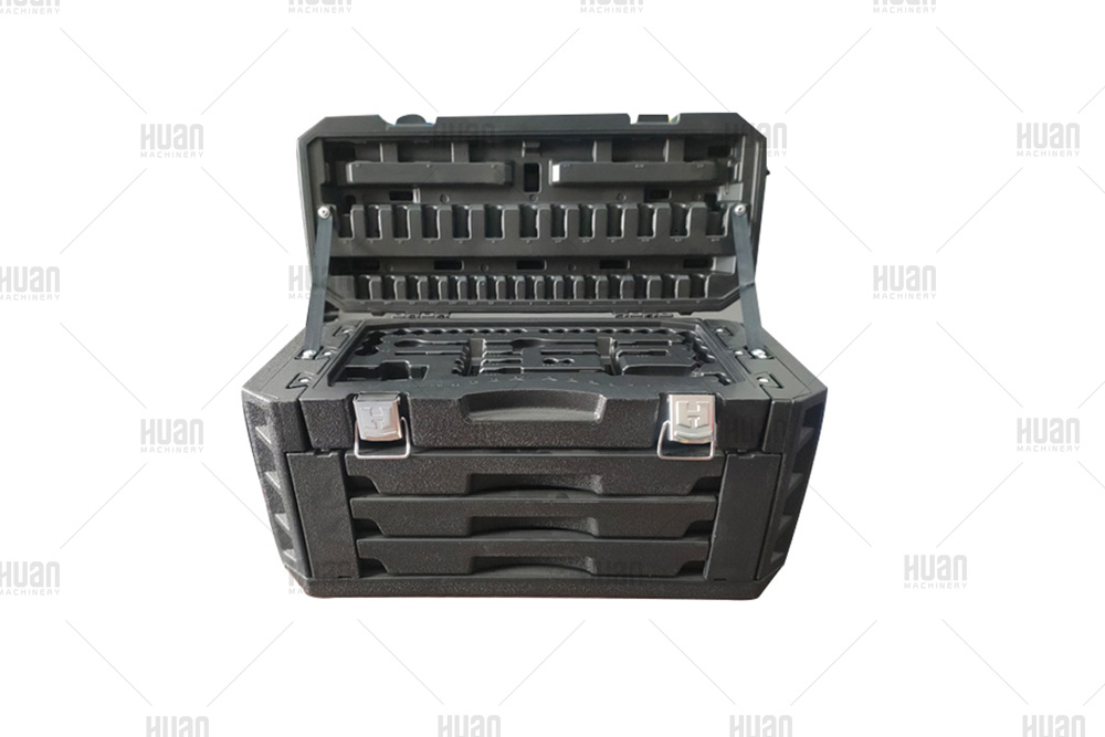 Caja de almacenamiento de herramientas de plástico de doble capa
